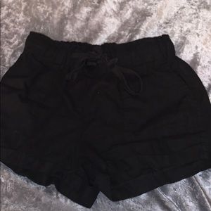 black shorts
